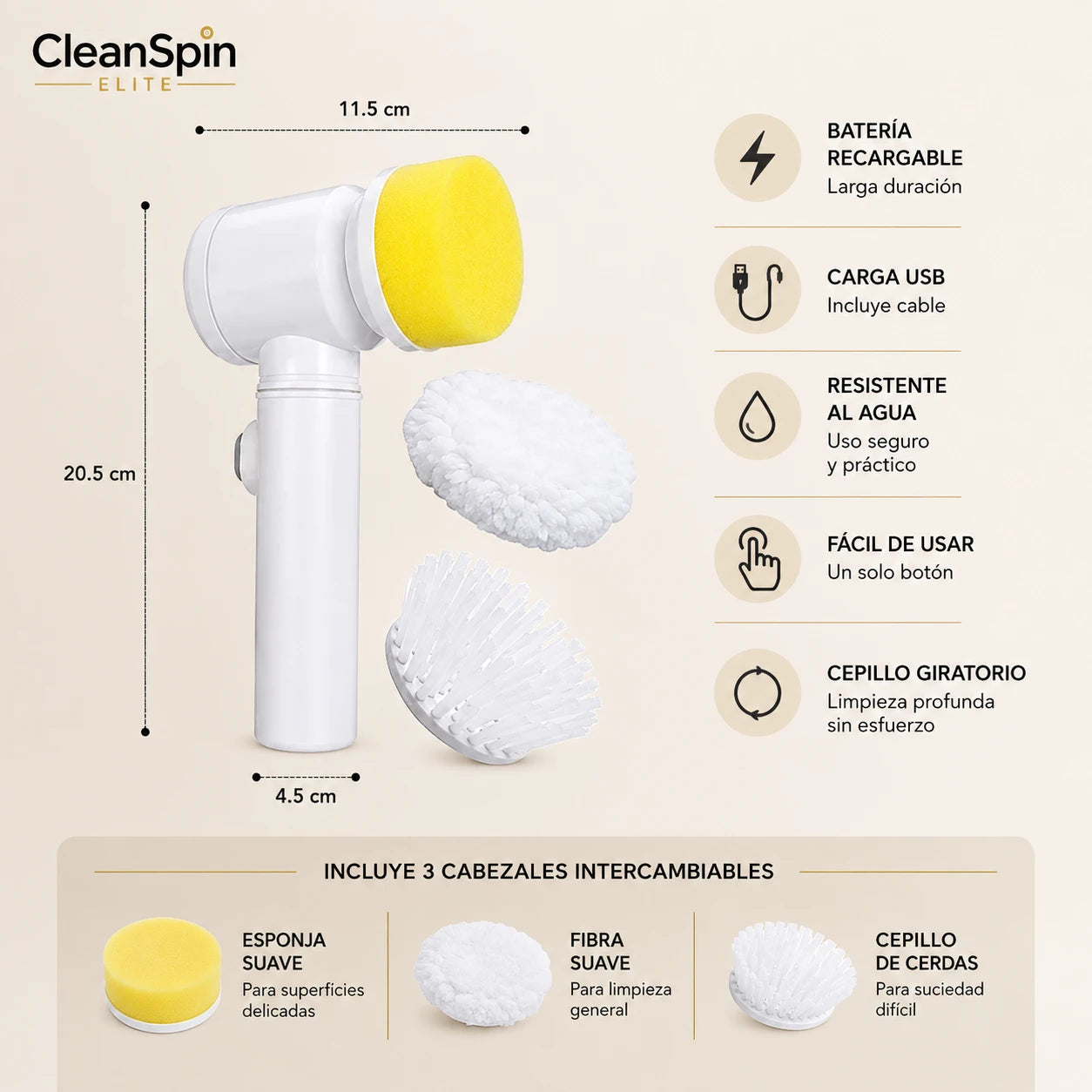 CleanSpin Elite – Limpia rincones difíciles con menos esfuerzo