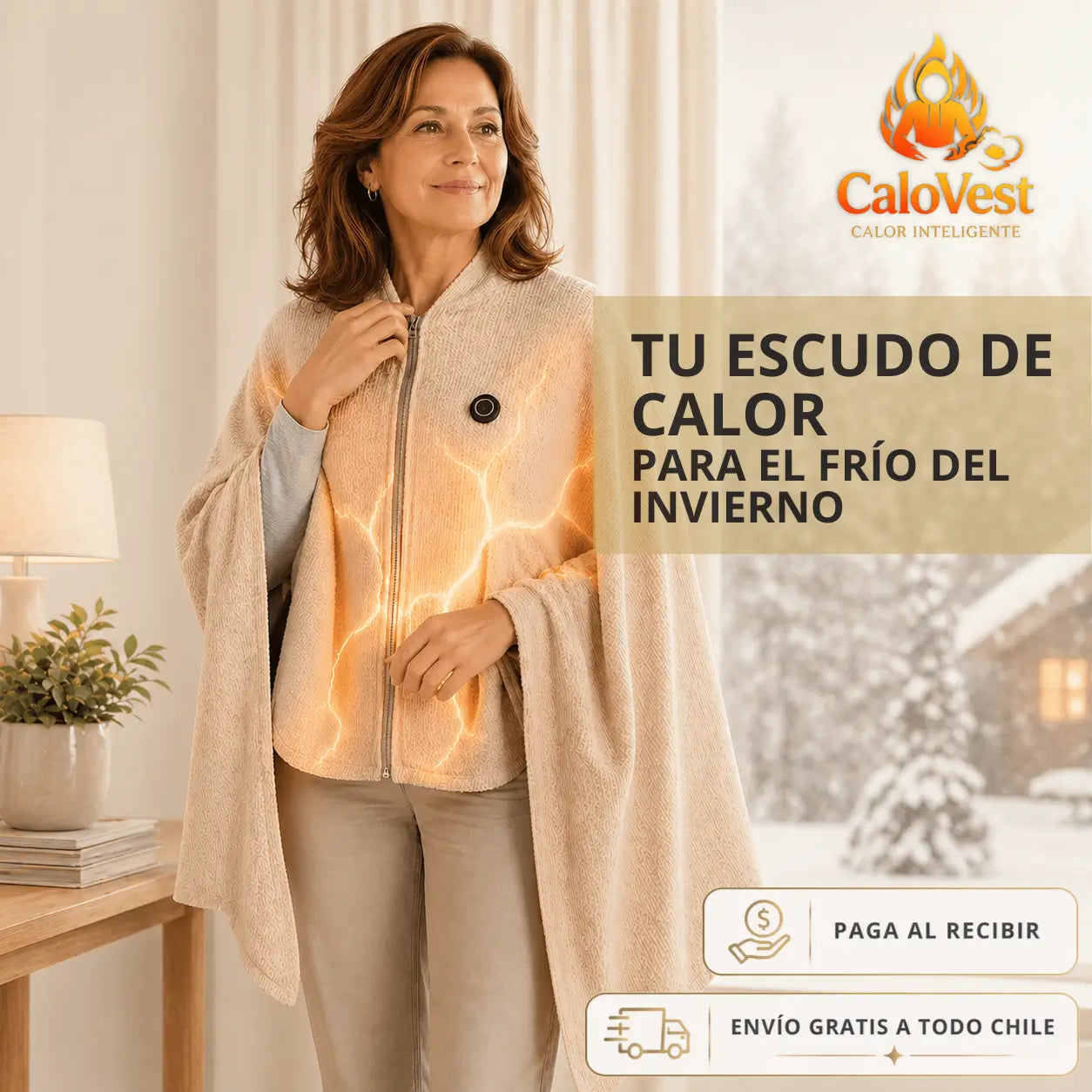 CaloVest - Abrígate al instante con solo conectarlo - Color al Azar