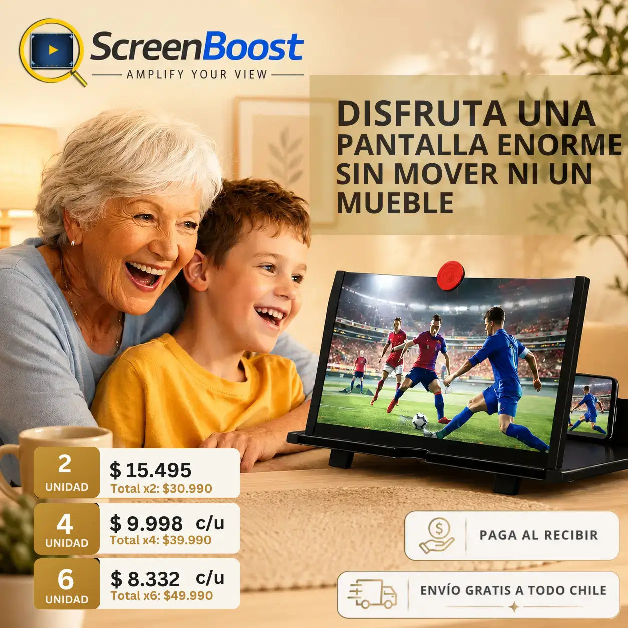 Amplificador de Pantalla - Agranda tu celular al instante - Ve series y películas sin TV