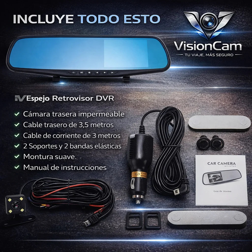 VisionCam - Maneja con total confianza: ve lo que no ves y guarda la evidencia