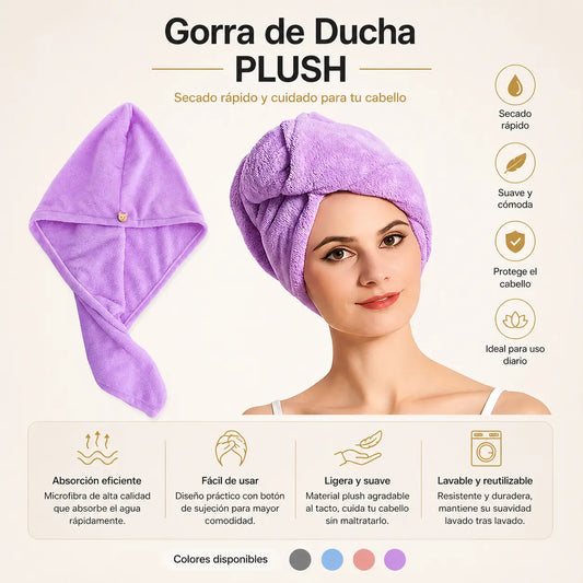 🔴Gorra de ducha plush secadorapido