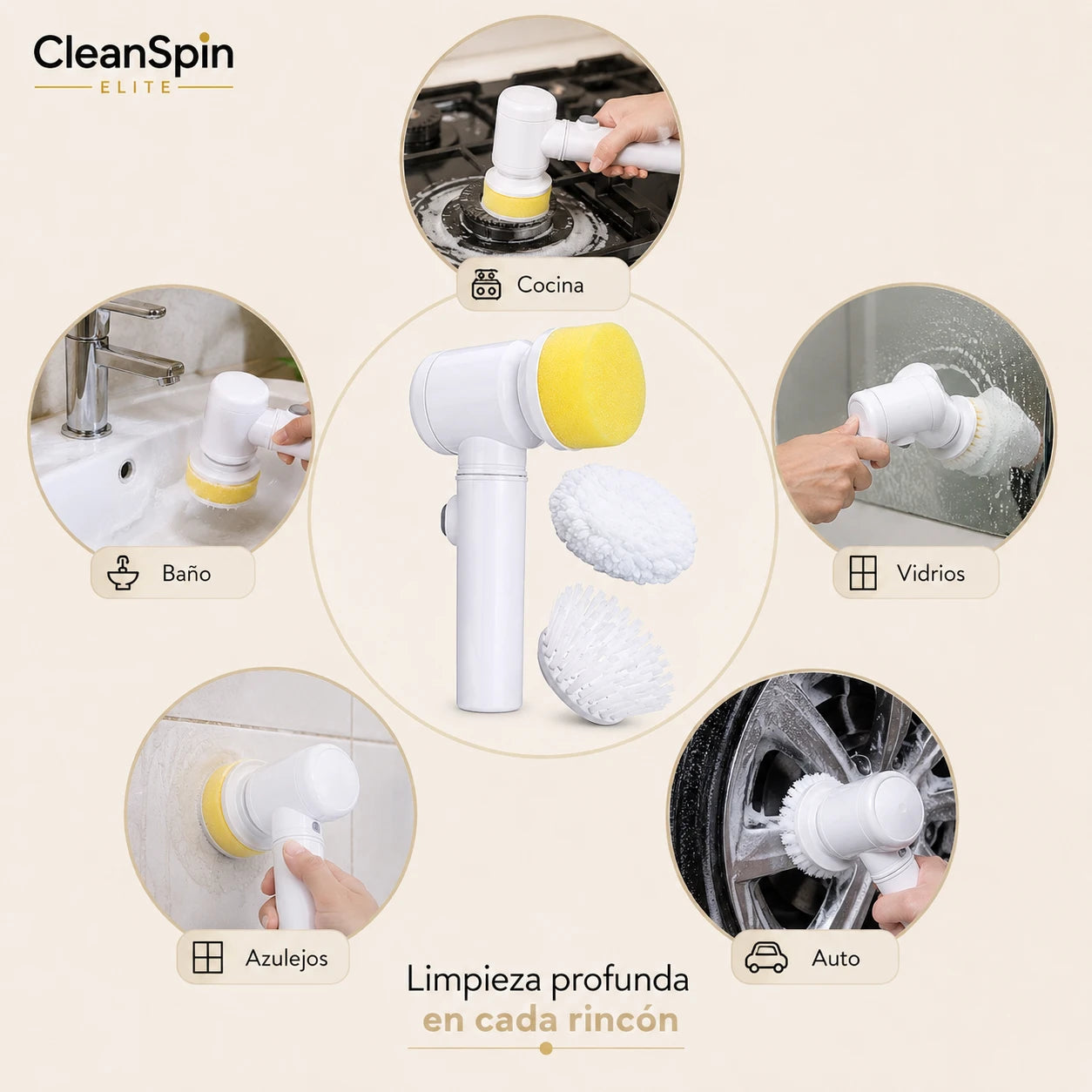 CleanSpin Elite – Limpia rincones difíciles con menos esfuerzo