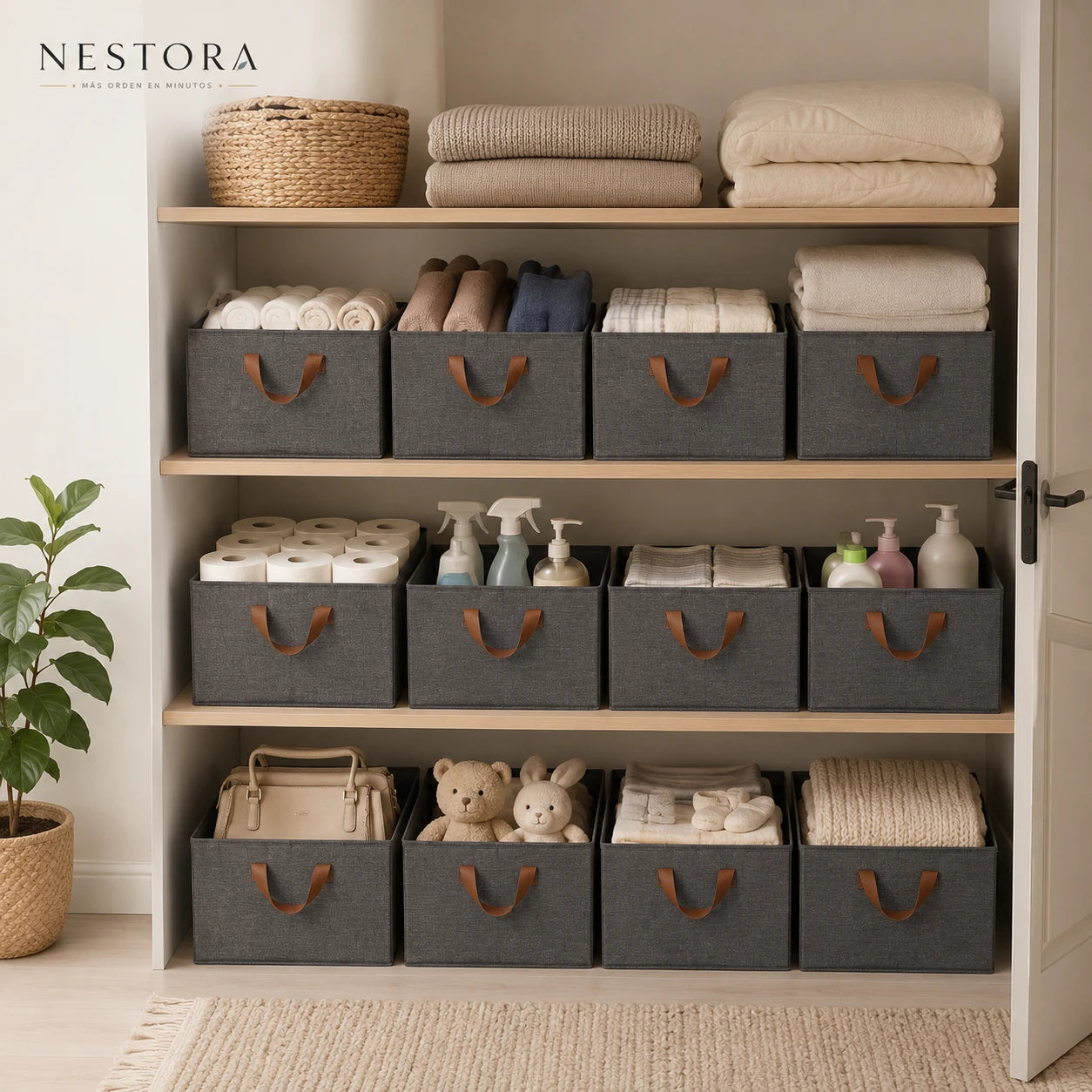 Nestora - Más orden en minutos - Pack 3 Canastas/Cajas Organizadoras