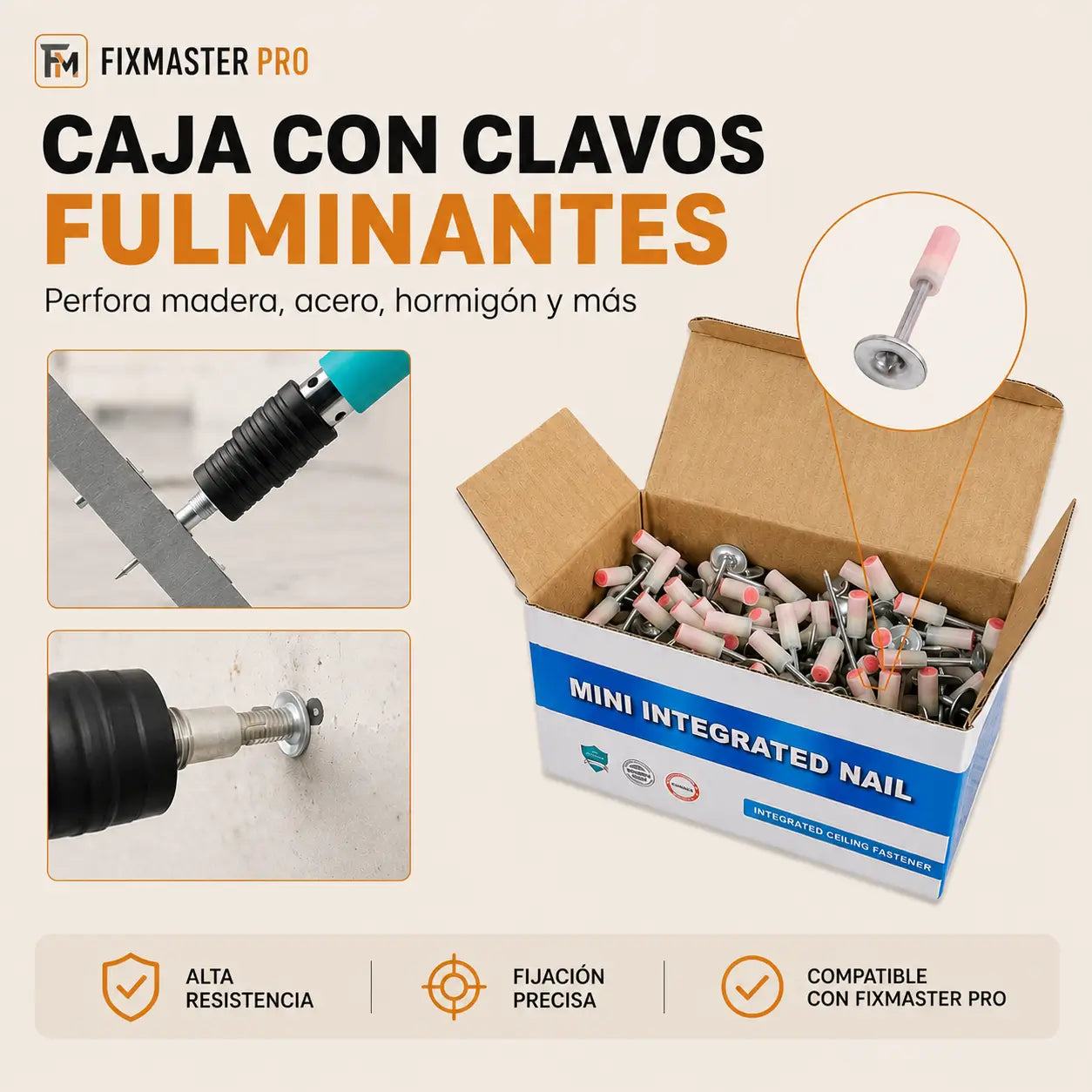 Clavos para Pistola de Impacto Fulminante - 100 unidades