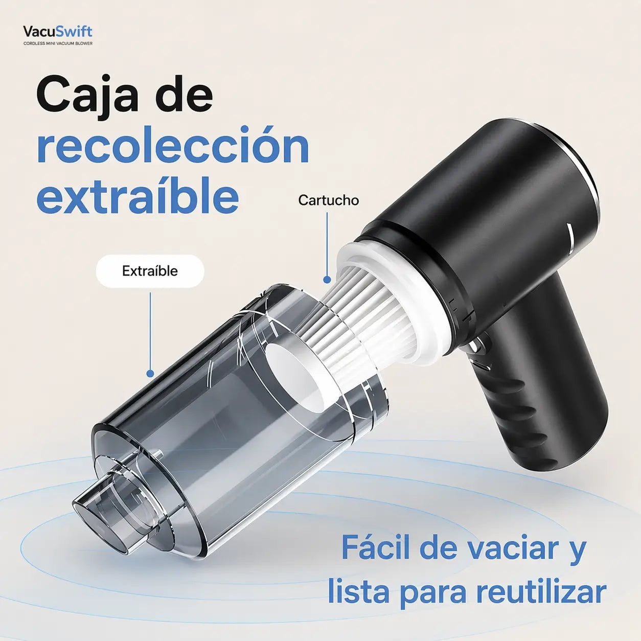 VacuSwift- Aspira, sopla y cepilla donde ningún otro llega