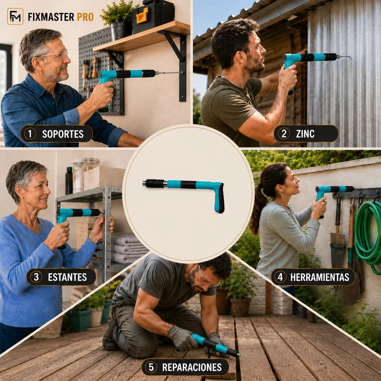 FixMaster Clavadora Manual Portátil - Incluye 200 Clavos de Regalo
