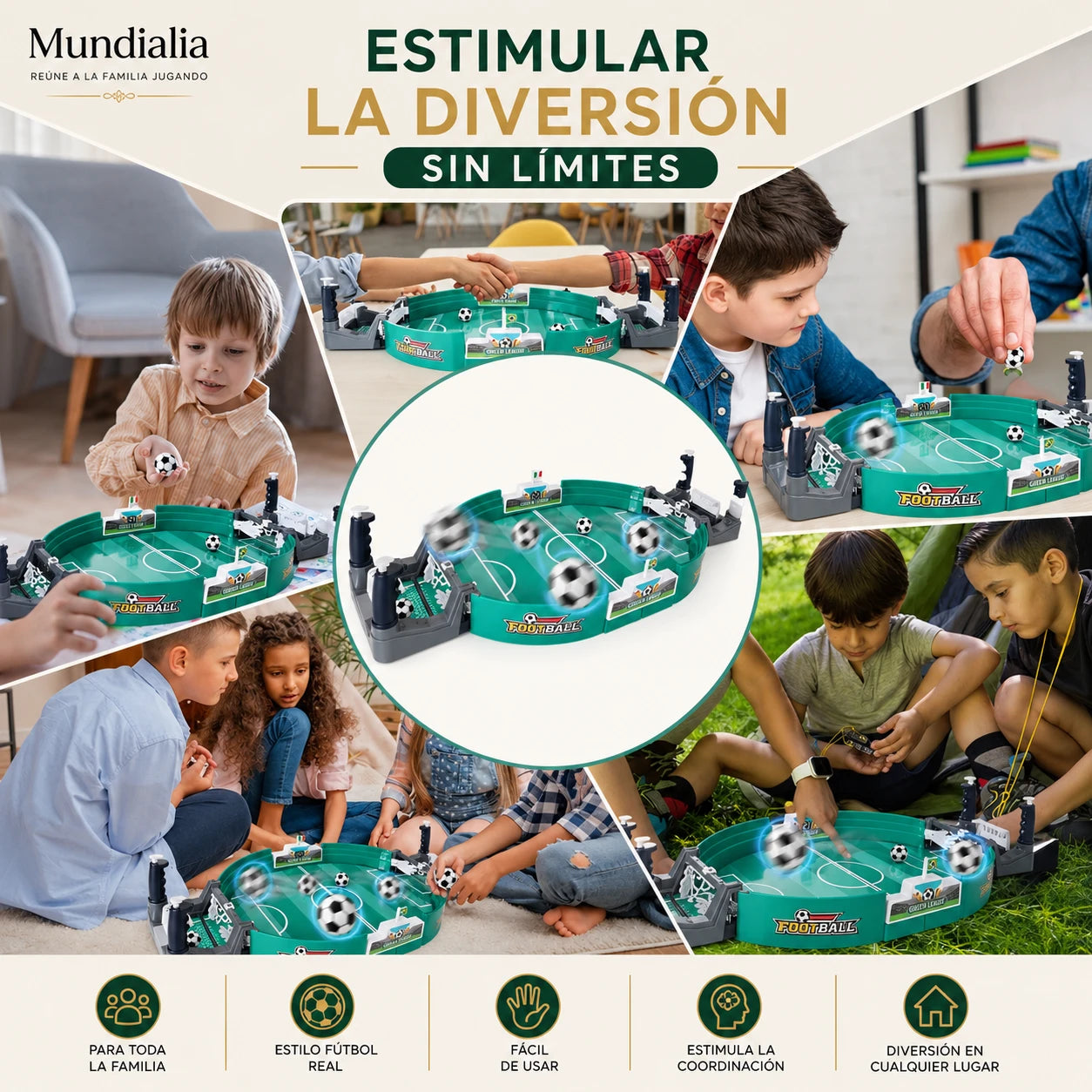 Mundialia - Reúne a la familia jugando - Juego de Mesa de Futbol