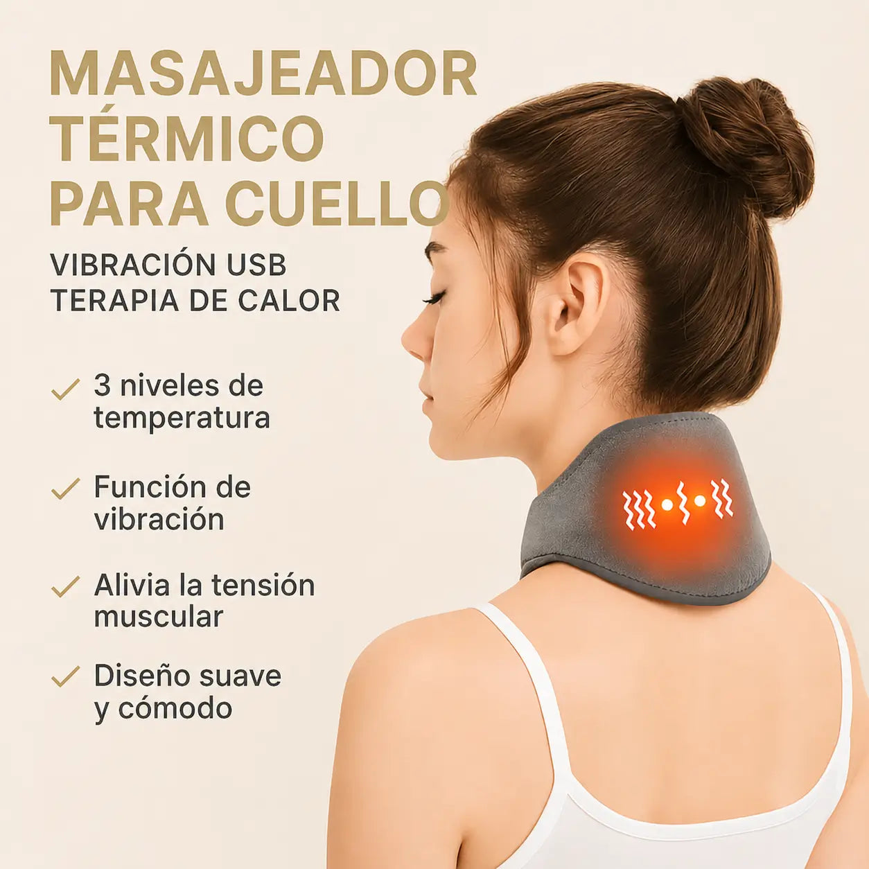 Masajeador Térmico Cuello Vibración USB