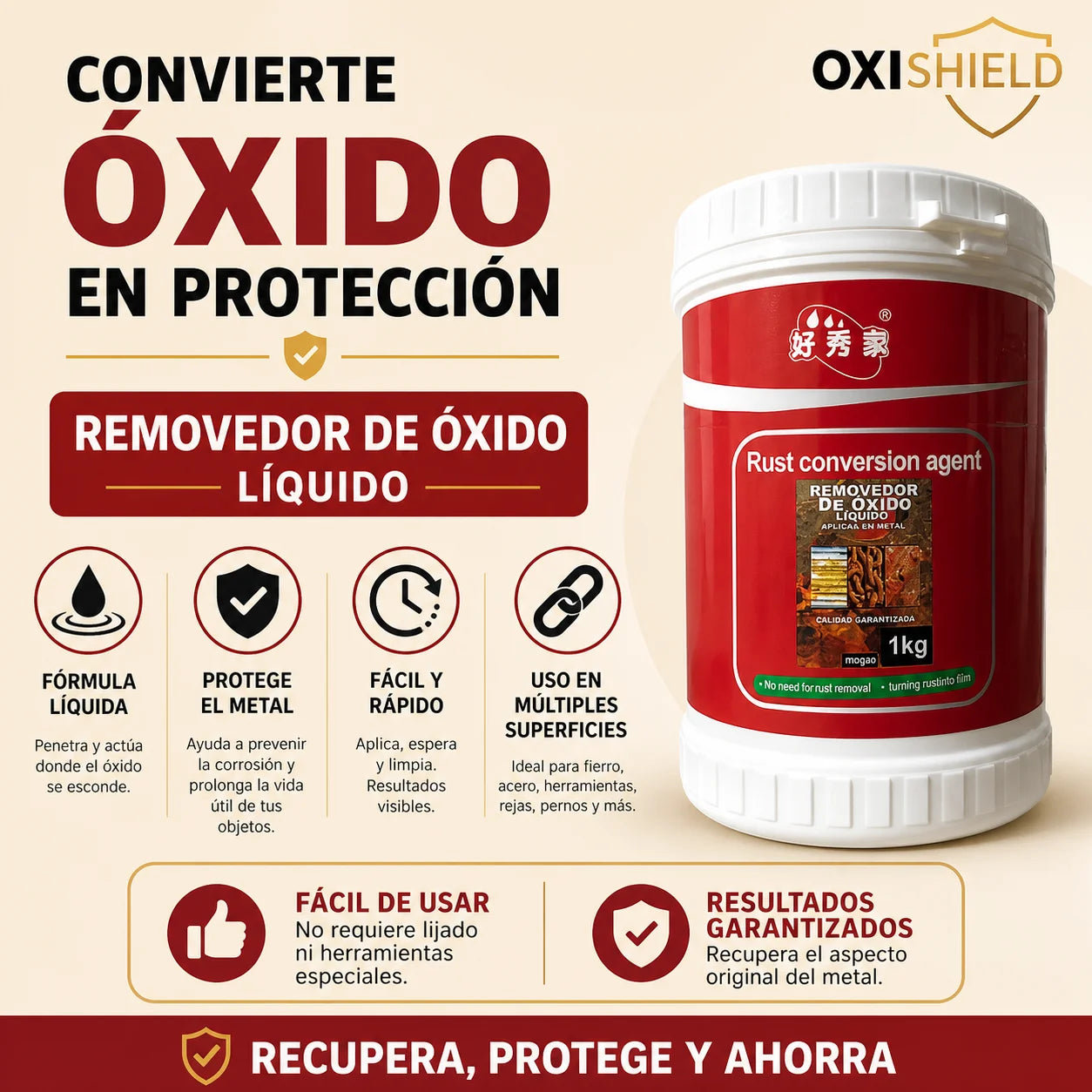 OxiShield - Mejora el aspecto de superficies oxidadas