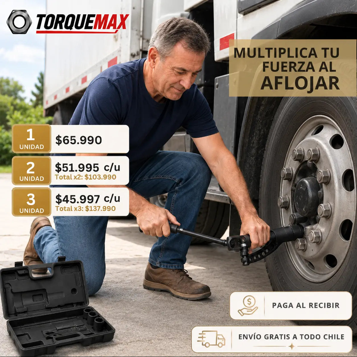 TorqueMax – Facilita el retiro de tuercas difíciles - Dados 32, 33 mm