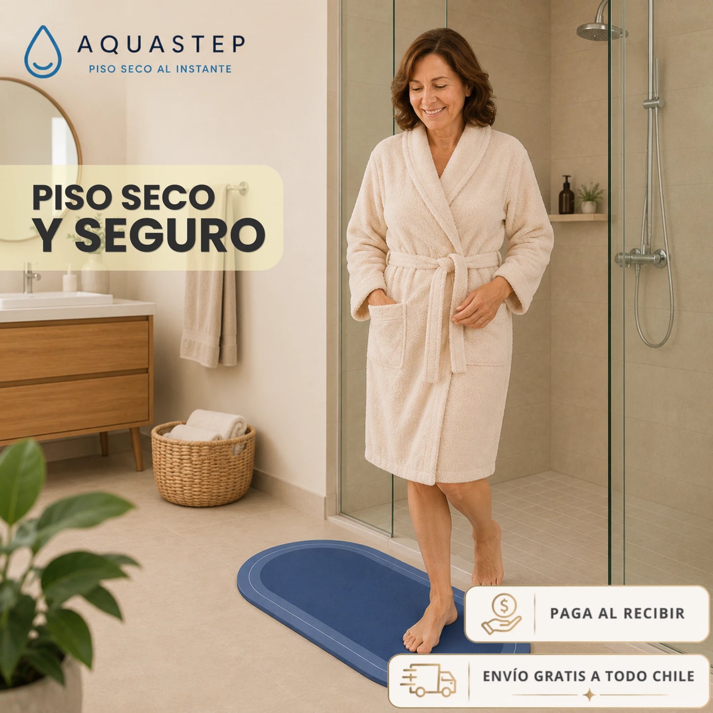 Tapete secado rapido de ducha