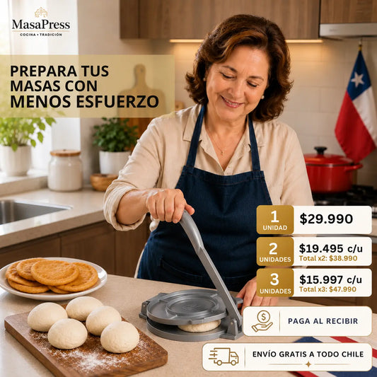 MasaPress – Aplana tus masas de forma práctica - Prensa para masas 16 cm